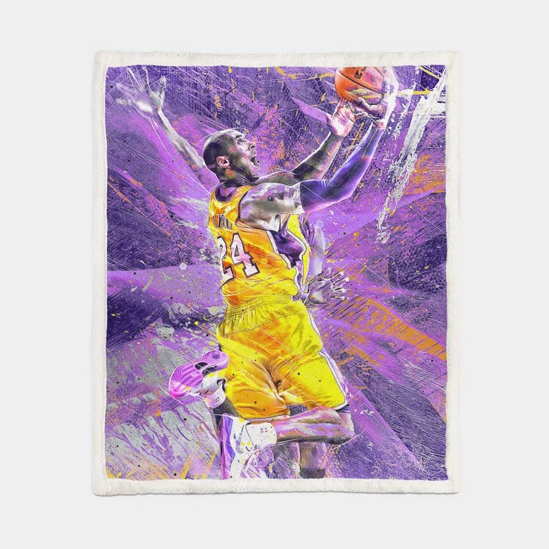 Powerful NBA Basketball Player Kobe Bryant Sherpa Fleece Blanket 1