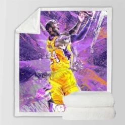 Powerful NBA Basketball Player Kobe Bryant Sherpa Fleece Blanket