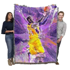 Powerful NBA Basketball Player Kobe Bryant Woven Blanket