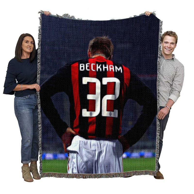 Powerfull British Soccer Player David Beckham Woven Blanket