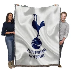 Premier League Soccer Club Tottenham Logo Woven Blanket