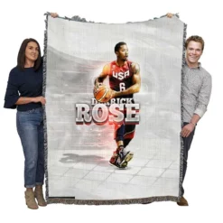 Professional NBA Basketball Player Derrick Rose Woven Blanket