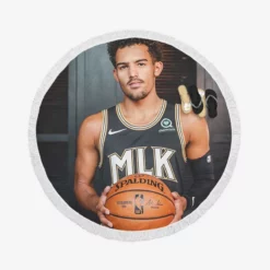 Professional NBA Basketball Player Trae Young Round Beach Towel