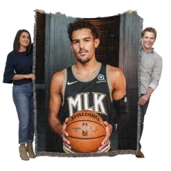 Professional NBA Basketball Player Trae Young Woven Blanket