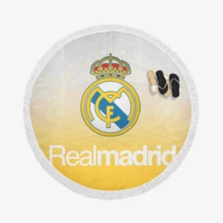 Professional Soccer Club Real Madrid Logo Round Beach Towel