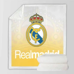 Professional Soccer Club Real Madrid Logo Sherpa Fleece Blanket