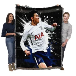 Professional Soccer Player Son Heung Min Woven Blanket