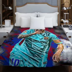 Proud Football Player Lionel Messi Duvet Cover