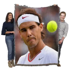 Rafael Nadal Inspirational Tennis Player Woven Blanket