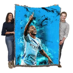 Raheem Sterling Passionate Football Woven Blanket