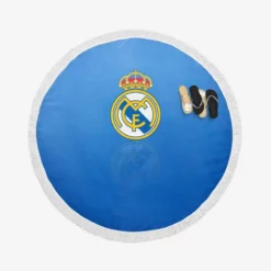 Real Madrid CF Energetic Soccer Club Round Beach Towel
