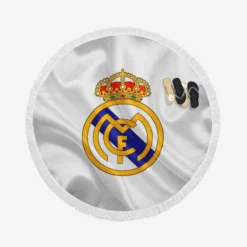Real Madrid Logo Competitive Football Club Round Beach Towel