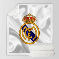 Real Madrid Logo Competitive Football Club Sherpa Fleece Blanket