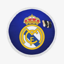 Real Madrid Logo Inspirational Football Club Round Beach Towel