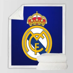 Real Madrid Logo Inspirational Football Club Sherpa Fleece Blanket