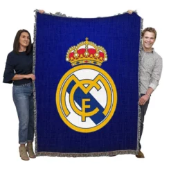 Real Madrid Logo Inspirational Football Club Woven Blanket