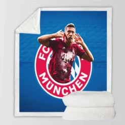 Robert Lewandowski Bayern Munich Football Player Sherpa Fleece Blanket