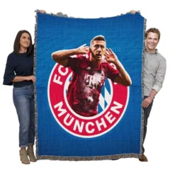 Robert Lewandowski Bayern Munich Football Player Woven Blanket