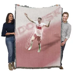 Robert Lewandowski Dependable Polish Sports Player Woven Blanket