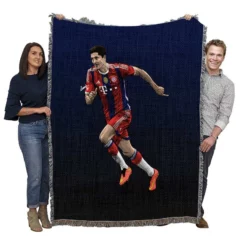 Robert Lewandowski Football Player Art Woven Blanket