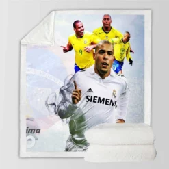 Ronaldo Nazario Populer Soccer Player Sherpa Fleece Blanket