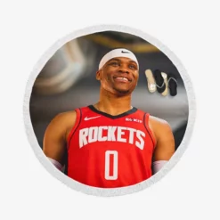 Russell Westbrook Houston Rockets NBA Round Beach Towel