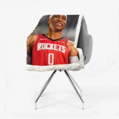Russell Westbrook Houston Rockets NBA Sherpa Fleece Blanket 2