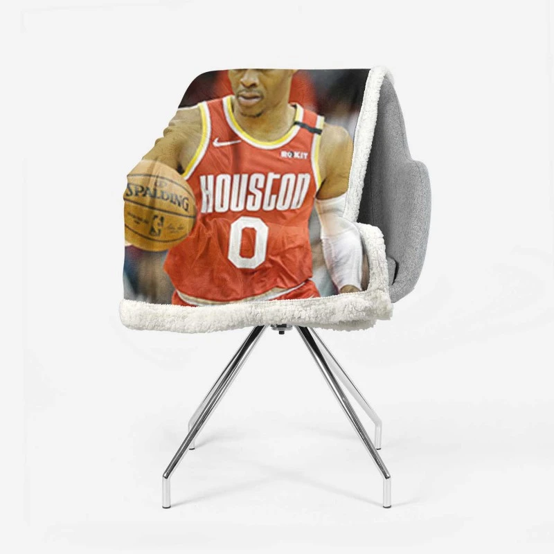 Russell Westbrook NBA Houston Rockets Basketball Sherpa Fleece Blanket 2