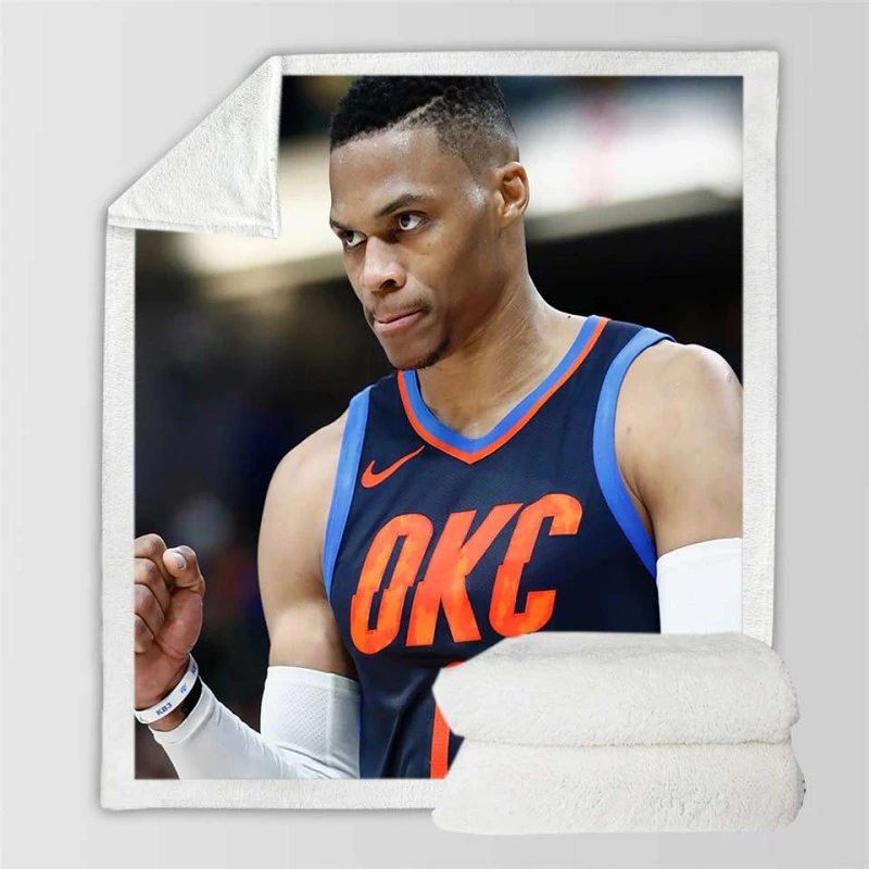 Russell Westbrook Oklahoma City NBA Sherpa Fleece Blanket