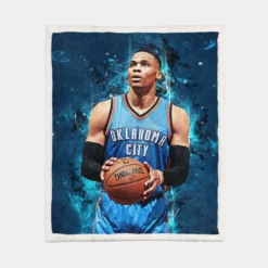 Russell Westbrook graceful NBA Sherpa Fleece Blanket 1