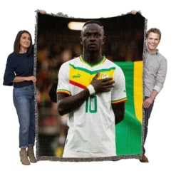 Sadio Mane enduring Football Woven Blanket