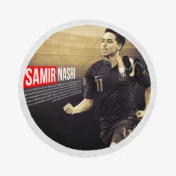 Samir Nasri Excellent Footballer Round Beach Towel