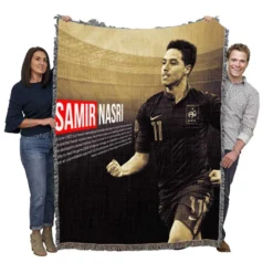 Samir Nasri Excellent Footballer Woven Blanket
