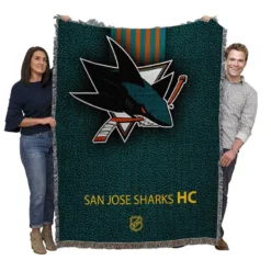 San Jose Sharks NHL Hockey Club Woven Blanket