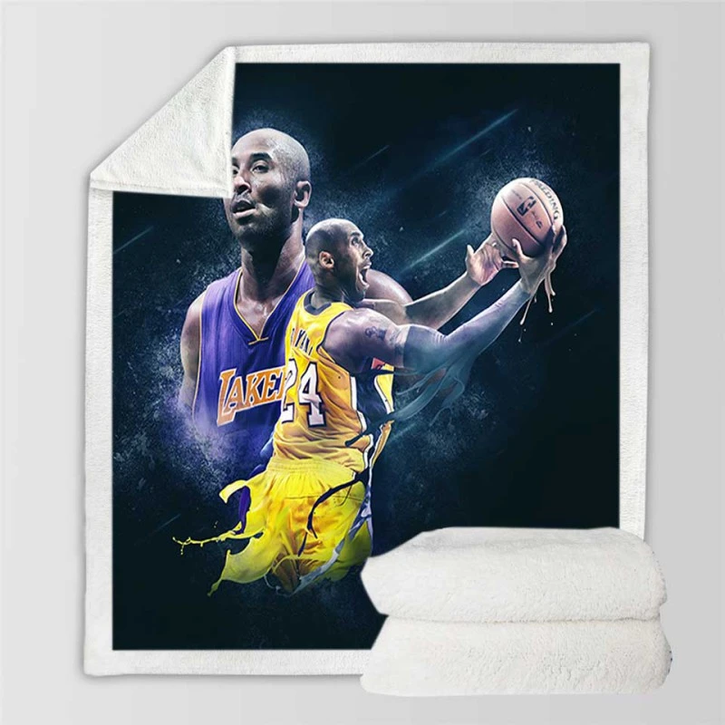 Sensational NBA Basketball Player Kobe Bryant Sherpa Fleece Blanket