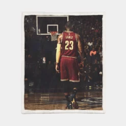 Sensational NBA Basketball Player LeBron James Sherpa Fleece Blanket 1