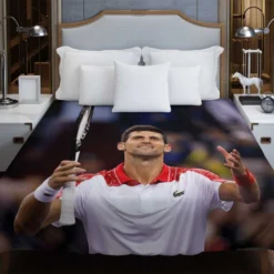 Serbian Professional Tennis Player Novak Djokovic Duvet Cover