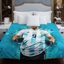 Sergio Aguero Argentina World Football Player Duvet Cover