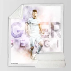 Sergio Aguero Elite Manchester City Sports Player Sherpa Fleece Blanket