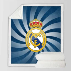 Soccer Ball Real Madrid Logo Sherpa Fleece Blanket