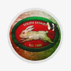 South Sydney Rabbitohs Logo Round Beach Towel