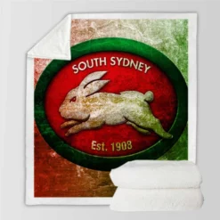 South Sydney Rabbitohs Logo Sherpa Fleece Blanket