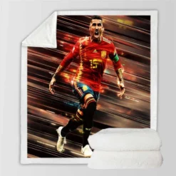 Spanish Soccer Player Sergio Ramos Sherpa Fleece Blanket