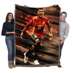 Spanish Soccer Player Sergio Ramos Woven Blanket
