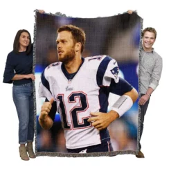 Strong NFL Player Tom Brady Patriots Woven Blanket