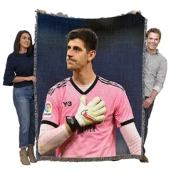 Thibaut Courtois Competitive UEFA Cup Woven Blanket