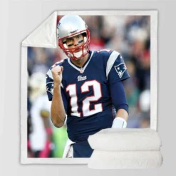 Tom Brady Patriots NFL Footballer Sherpa Fleece Blanket