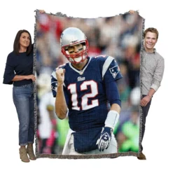 Tom Brady Patriots NFL Footballer Woven Blanket