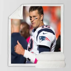 Tom Brady Thumbs Up NFL New England Patriots Sherpa Fleece Blanket