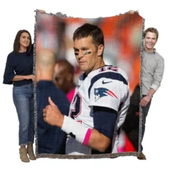 Tom Brady Thumbs Up NFL New England Patriots Woven Blanket